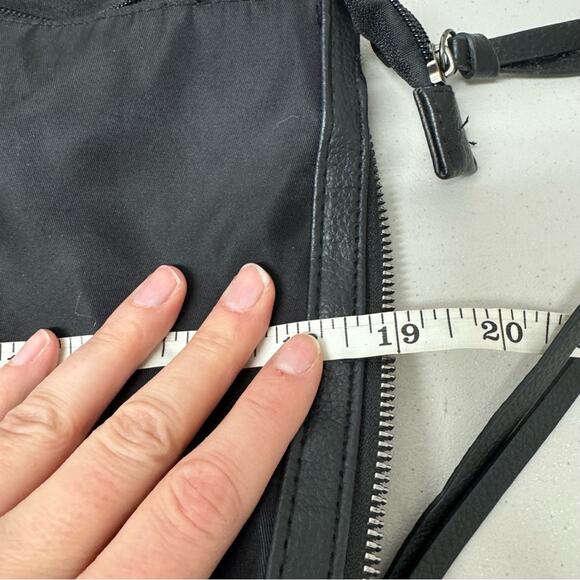 Botkier Black Nylon Leather Strap Tote Bag Handbag Purse Boho Large - Picture 4 of 10